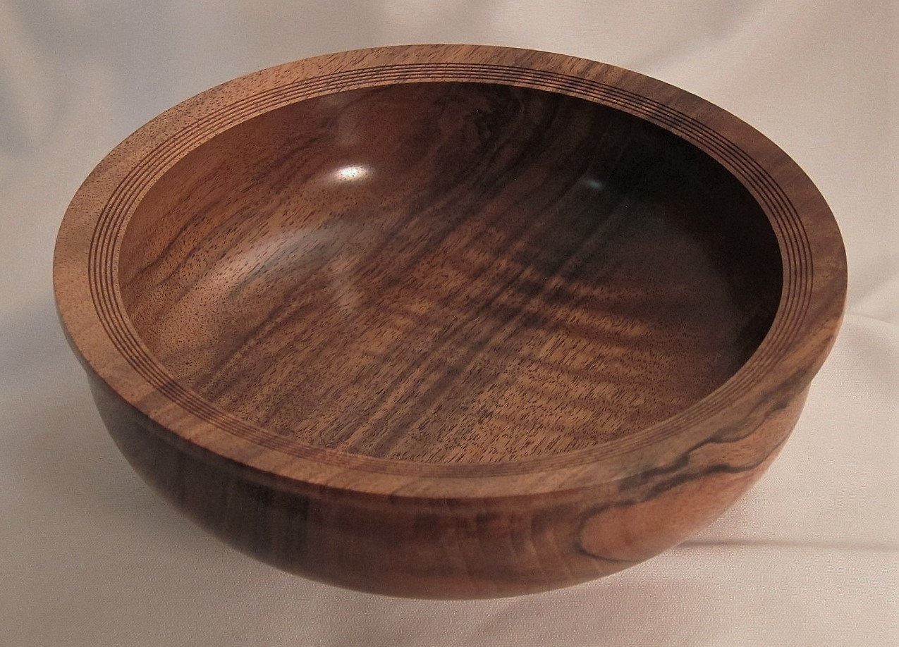 Figured Black Walnut Wood Bowl Wooden Living Room Decorating