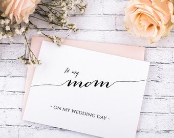 Thank you Wedding Note Card. Mother Thank you Card. To my Mom on My wedding day. To my Groom on my wedding day. To my dad on my wedding day