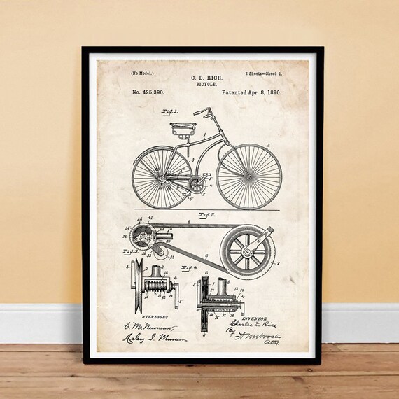 Vintage Bicycle Poster 18x24 Handmade Giclée Gallery