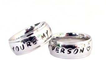 You're My Person- Ring Hand Stamped " You're My Person " Jewelry love relationship couples ring stainless steel heart stamp youre my person