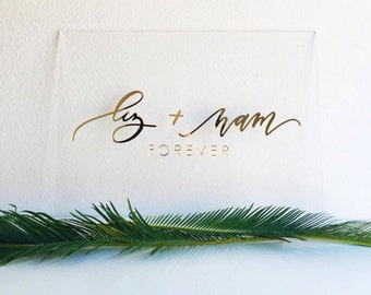 Custom Acrylic Name Plank Sign - Laser Cut Sign - 18" to 24" wide - Family Name Sign - Last Name Sign - Wedding Sign - Wedding Gift
