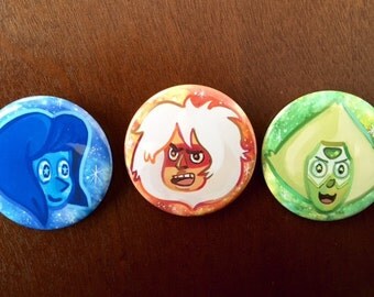 Jasper, Lapis, Peridot Buttons w/pinbacks