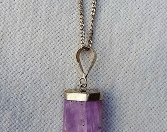 kunzit crystal necklace with 925 silber chaine