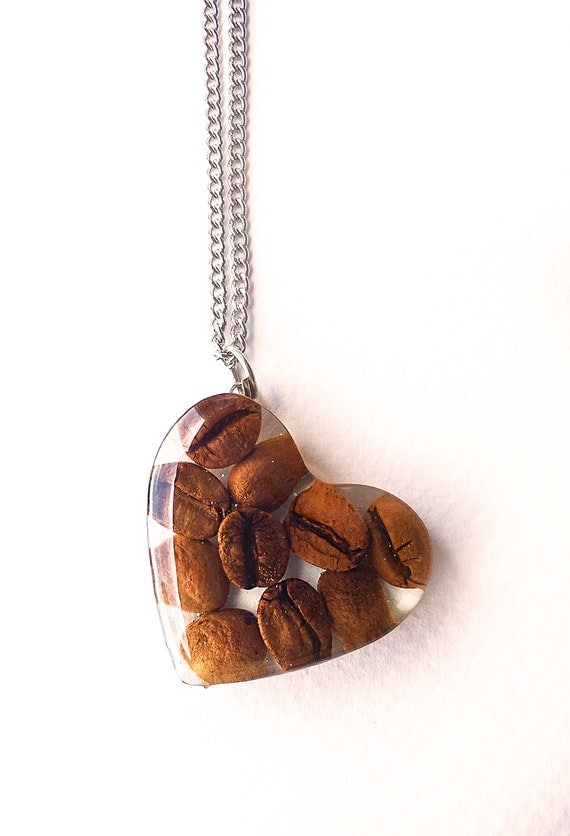 Coffee Bean Necklace Coffee Pendant Real Coffee Jewelry