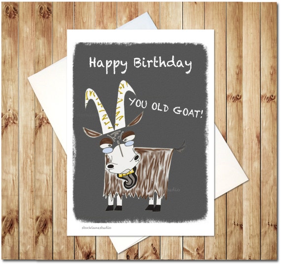 Funny Birthday card Happy Birthday You Old Goat by StockLaneStudio