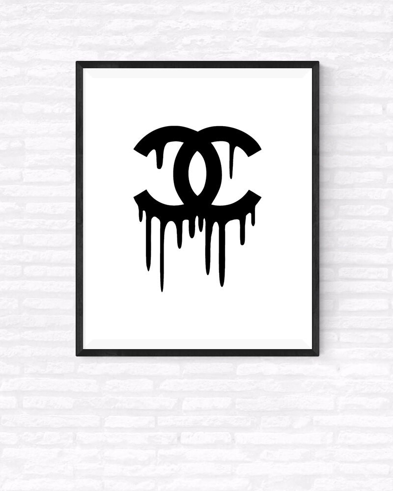 Dripping Chanel Logo Printable Beauty and Fashion Print COCO