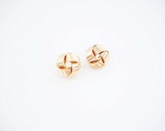 Gold Knot Stud Earrings
