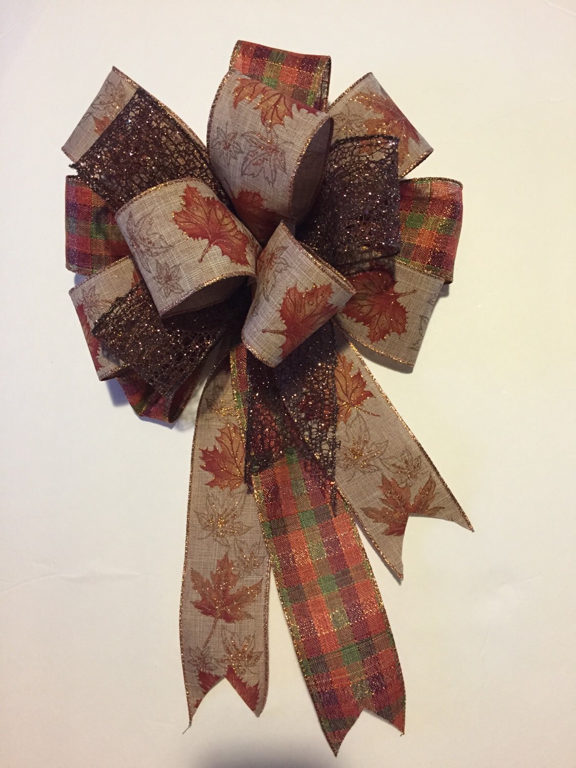 Fall Wreath Bow Fall Wired Ribbon Fall Burlap by IslandGirlWreaths