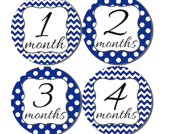 Baby Month Stickers- Milestone Sticker- Baby Boy Month Stickers- Monthly Stickers- 12 month stickers- Milestone Baby Month Stickers- B21