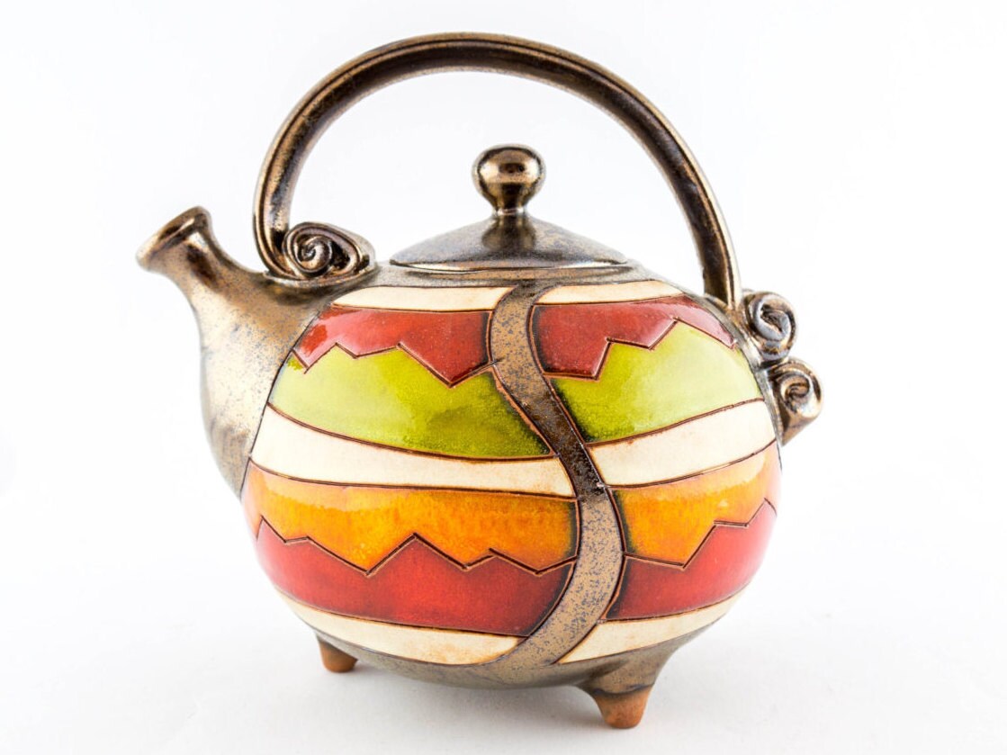 Colorful ceramic teapot pottery tea pots ceramics by Avanturine