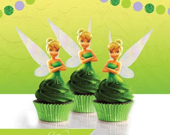 Tinker Bell Cupcake Toppers, Tinkerbell Cupcake Toppers, Tinker Bell Cake Topper, Tinkerbell, Tinker Bell Party, Decoration, Birthday Party