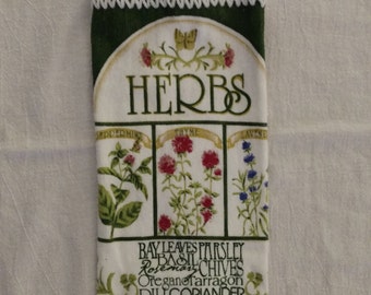 Garden Herbs Hanging Kitchen Towel