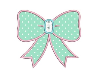 Cute Bow Ribbon Machine Applique Embroidery Designs 6 Size - INSTANT DOWNLOAD