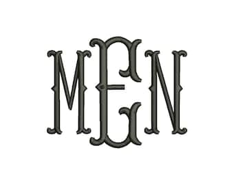 Fishtail Monogram Font Machine Embroidery Monogram Alphabet Designs 7 Size Bx Embroidery Fonts - INSTANT DOWNLOAD