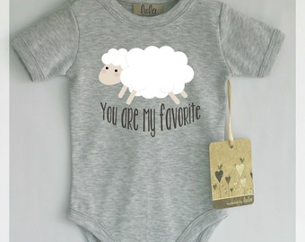 Sheep baby clothes. You are my favorite baby romper. Modern baby clothes.