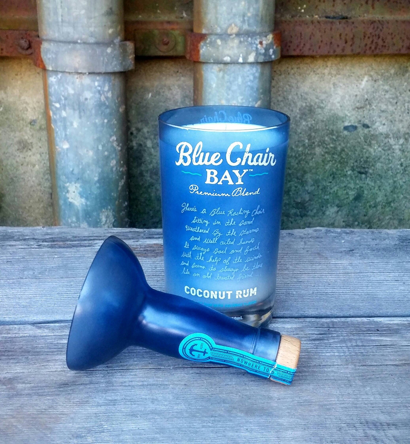 Blue Chair Bay Rum Liquor Bottle Candle with by ReWineIt02346