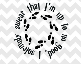 I Solemnly Swear That I Am Up To No Good Harry Potter Book Quote / PNG and JPG Files / Instant Digital Download / Silhouette and Cricut /