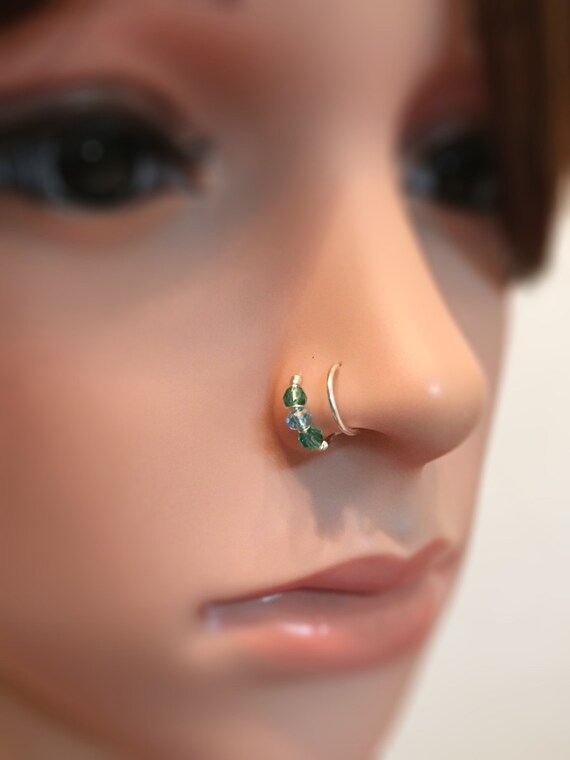 Double Nose Hoop Fake Nose Ring Double Tiny Hoop Nose Ring