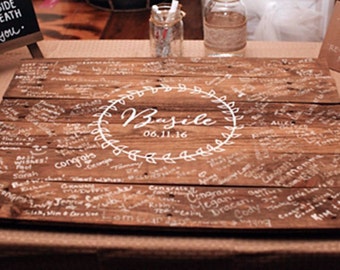 Wedding Guest Book - Guest Book Alternative - Guest Book - Signature Board - Wedding Decor - Wedding - Laurel Leaf Wedding Guest Book