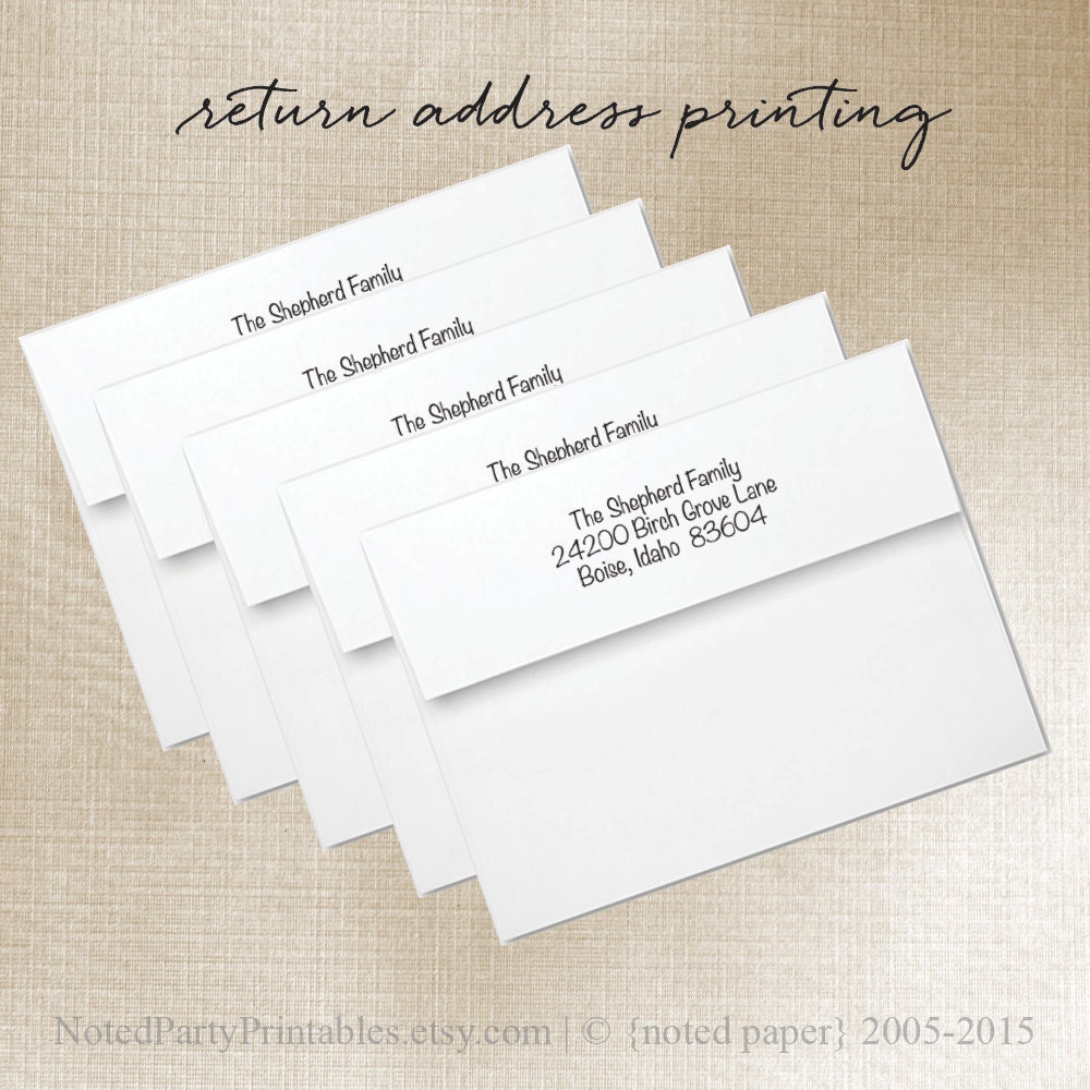 Envelope Return Address Printing