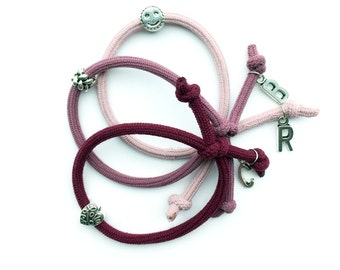 Custom Hair Ties Charms/ Personalized Ponytail Hair Tie Elastic/ Hairtie Bracelet/ Bachelorette Party Favors/ Bridesmaid Gift