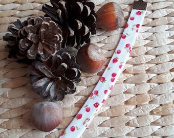 Bracelet, cuff, fruit, strawberry, cherry, white and Red
