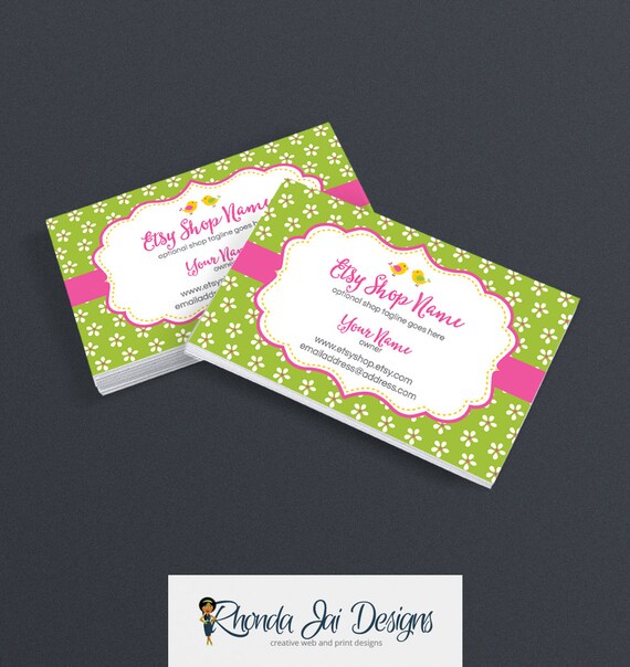 Printable Business Card Design Etsy Business Card Designs