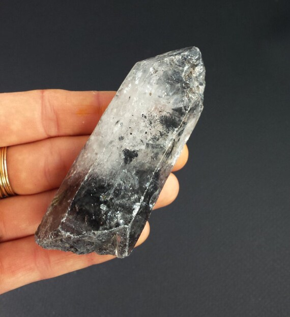 Crystal Quartz Point with Graphite 3.5x1.25x.78''