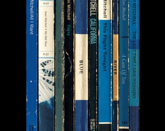 Joni Mitchell 'Blue' Poster Print, Album As Penguin Books, Literary Gift, Music Print, Classic Album Poster