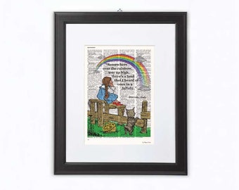 Dorothy Wizard of Oz print-Somewhere over the rainbow quote print-Dorothy dictionary print-Oz wall art-Nursery print-BY NATURA PICTA-NPDP087