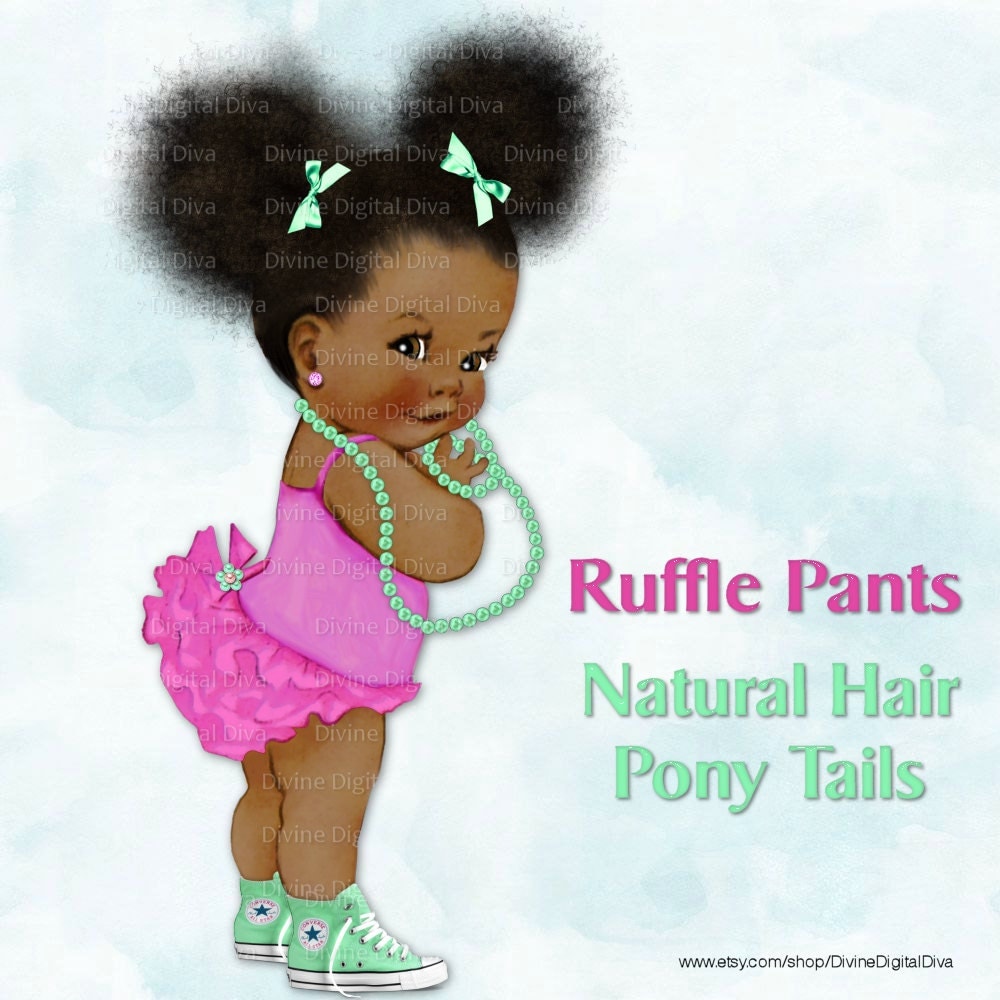 Ruffle broek natuurlijk haar Pony Tails Afro soezen