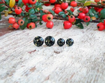 Tiny earrings mother daughter jewelry post earrings polka dot earrings tiny stud earrings black stud earring christmas earring coworker gift