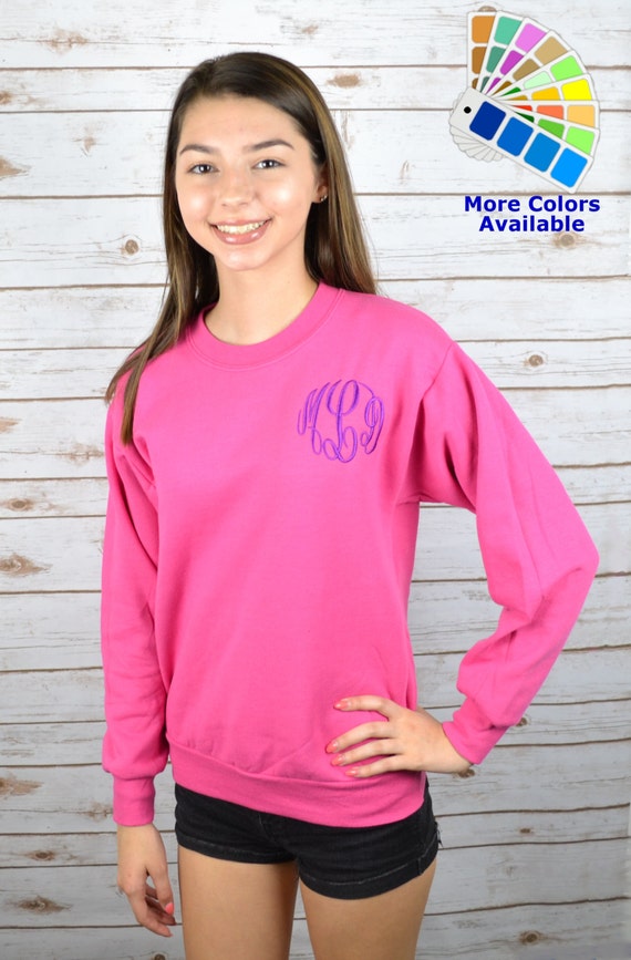 Monogrammed Kids Sweatshirt Crewneck Pullover Personalized