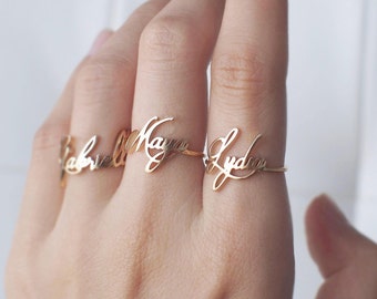 Custom Name Ring - Personalized Name Ring - Your Name Jewelry - Family Name - Family Jewelry - Sentimental Christmas Gifts #PR04F61
