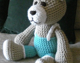 Crocheted teddy bear stuffed animal doll toy "Arnie"