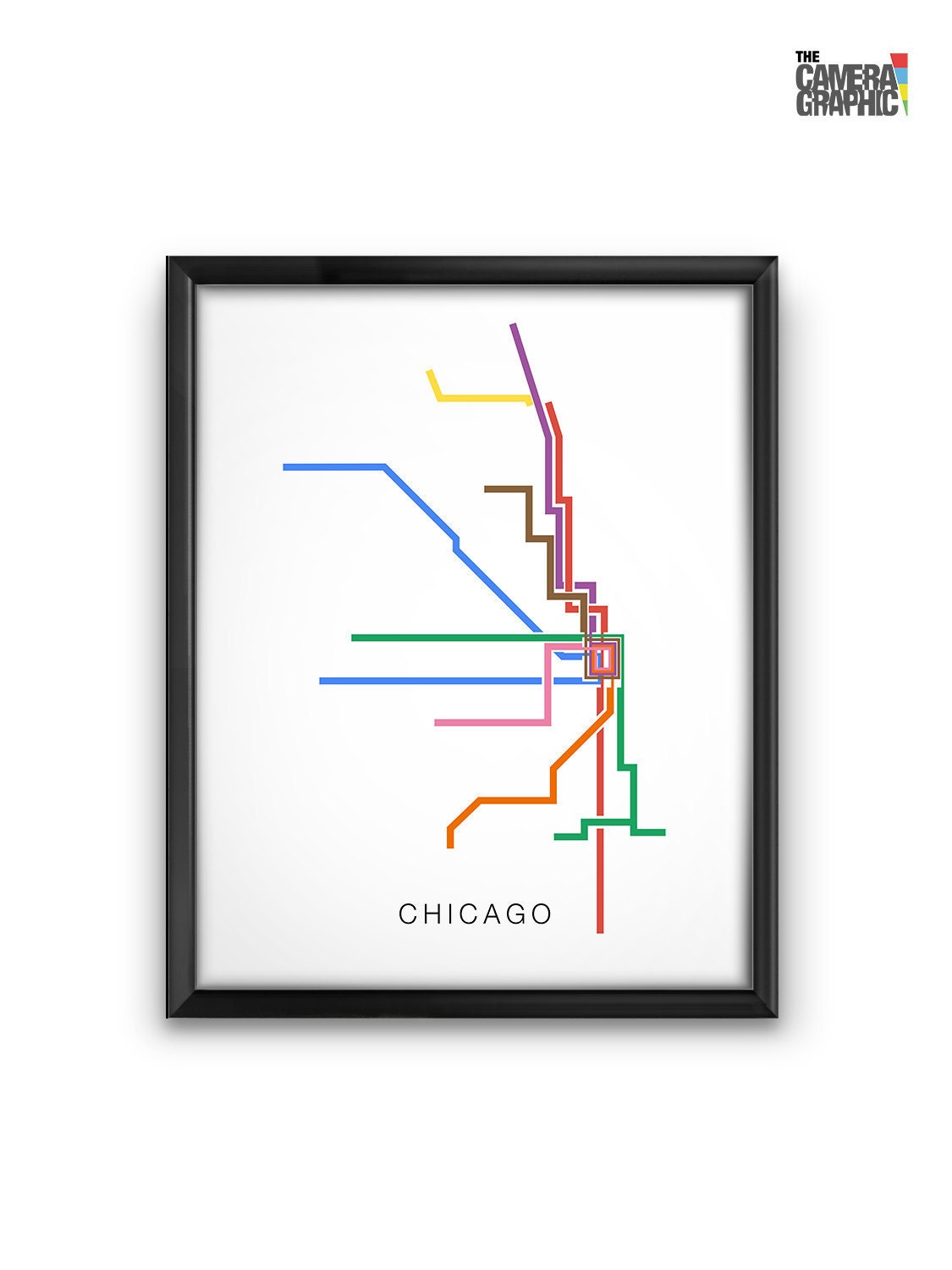 Chicago Subway Map Poster Chicago Metro Chicago L Train Map