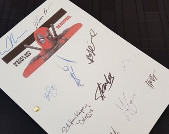 Deadpool Film Movie Script with Signatures/Autographs Reprint Marvel Superhero Ryan Reynolds