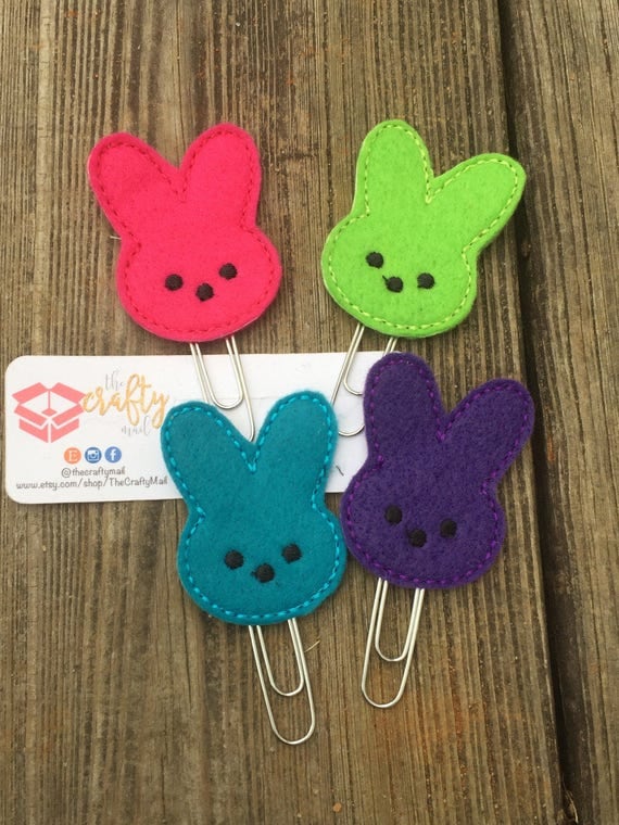 Bunny Peeps Planner Clip/Planner Clip/Bookmark. Choose from 4 colors. Easter planner clip