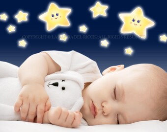 Wall Decals Fluo Wall Stickers Fluo Baby Nursery Fluorescent Stars