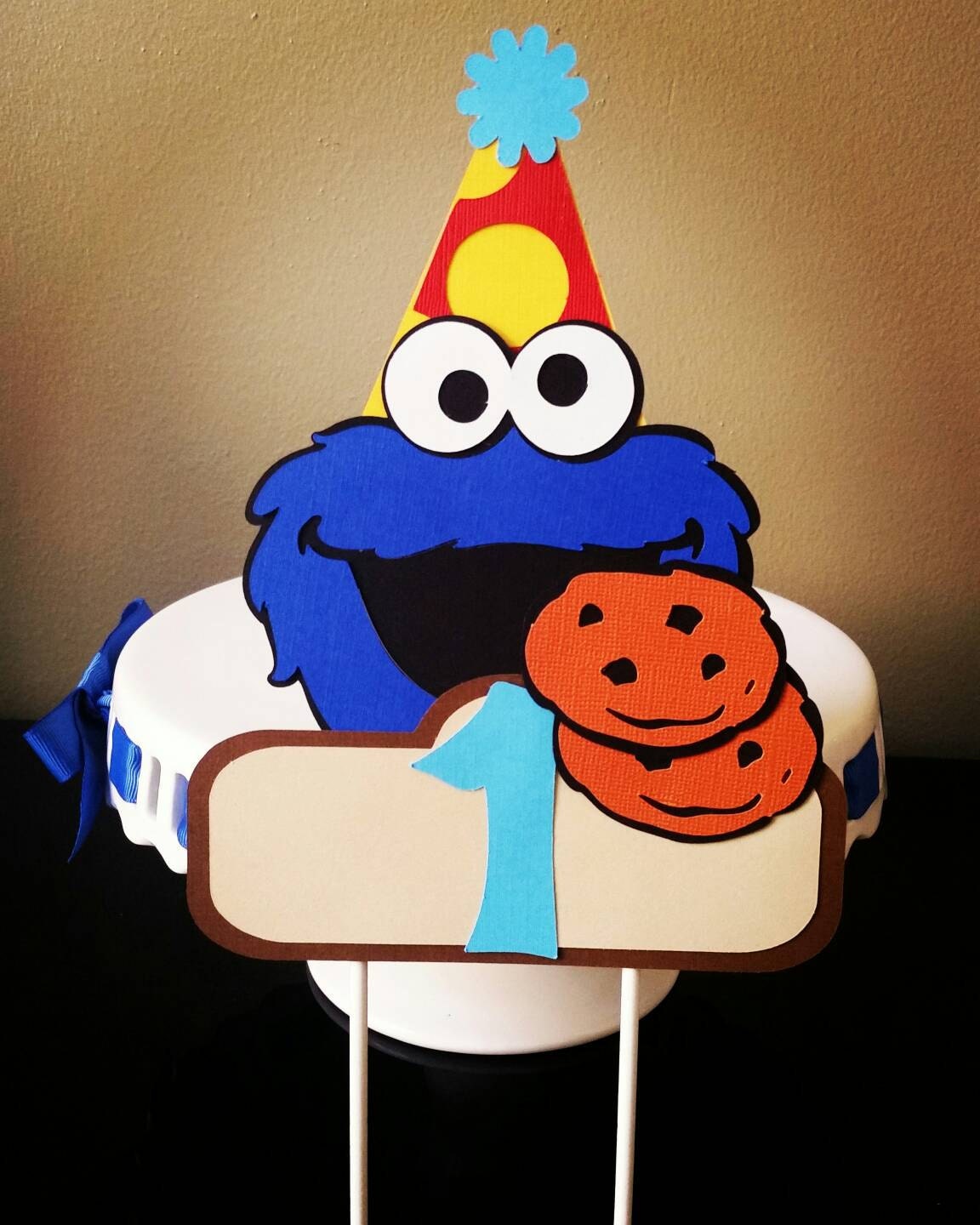Cookie Monster Cake Topper Cookie Monster Cake Decor Cookie
