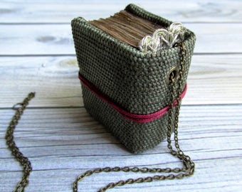Mini notebook handmade fabric cover, book keychain, keychain notebook, small notebook pendant with fabric cover, mini hardcover book