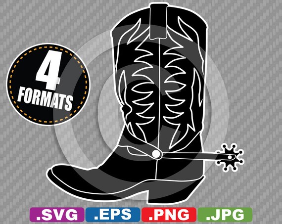 Download Cowboy / Cowgirl Western Boot Clip Art SVG Cutting File PLUS
