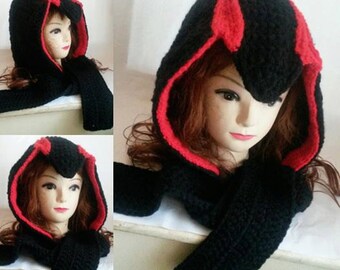 Handmade Assassin's Creed Costume Hooded Scarf, Halloween Handmade Hooded Cowl for Cosplay/Unisex hoodie