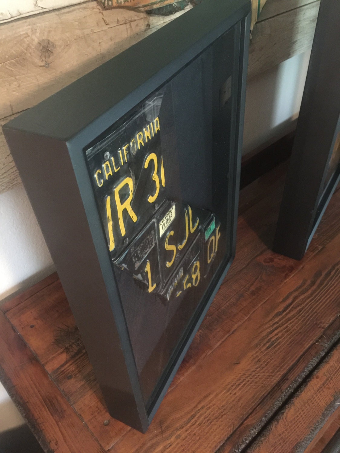 California License Plate Shadowbox Wall Art by GoliathDesigns