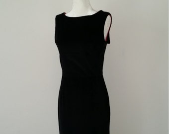 Black velvet corduroy vintage style dress