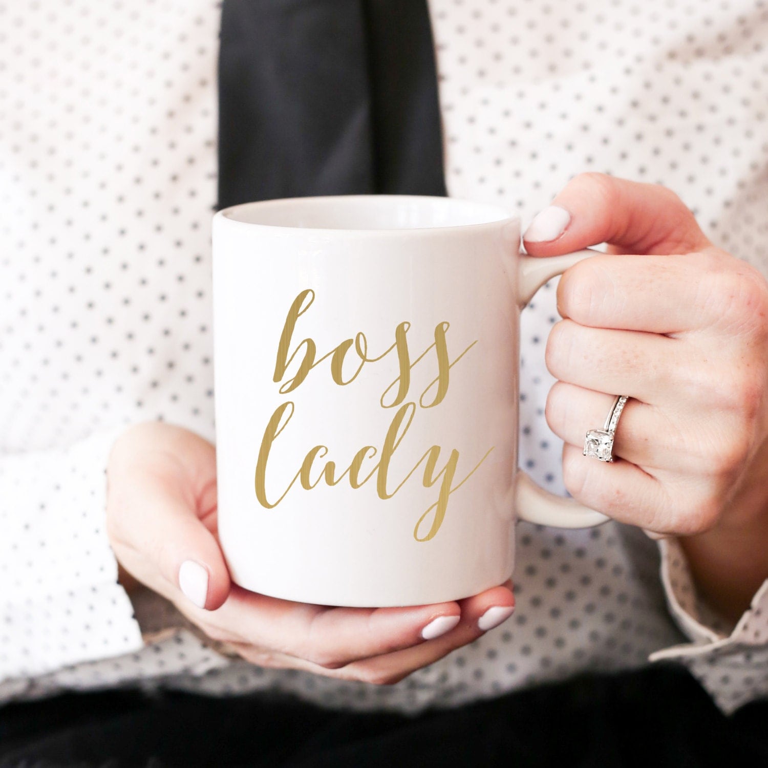Boss Lady Coffee Mug Gift For Boss Gold Coffee by sweetwaterdecor