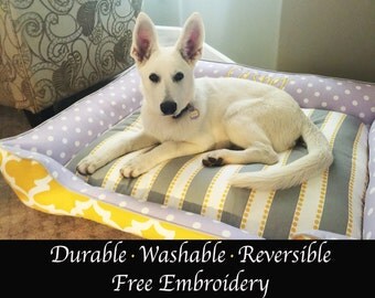 Large Dog Bed (Choose your fabric combination)