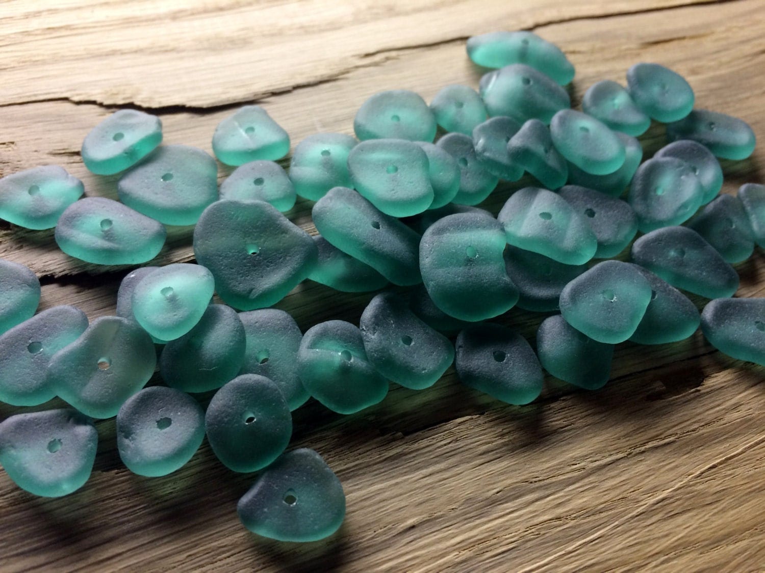 1424mm 1.5mm hole centre drilled sea glass beads jewelry wedding gift