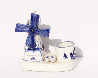 Blue Windmill, Delft Windmill, Royal Delft, Miniature Windmill, Holland Windmill, Dutch Porcelain