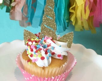 Unicorn Cupcake Toppers, Unicorn Horn Cupcake Toppers, Unicorn Cupcakes, Unicorn Party, Unicorn Birthday, Unicorn Horns Cupcake Toppers
